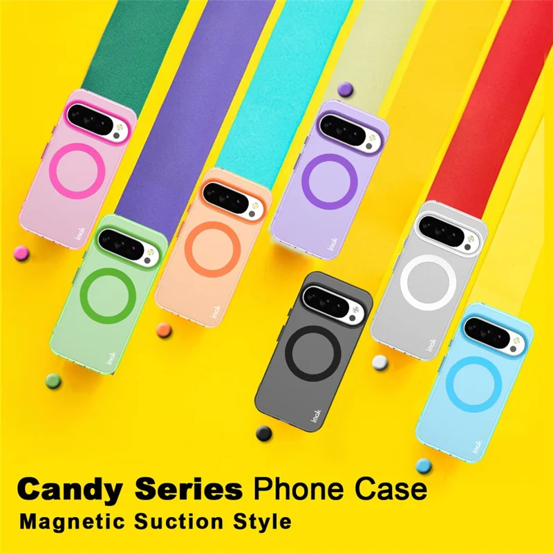 Capa IMAK para Google Pixel 10 Pro XL Compatível com MagSafe, Cor Candy, Antiderrapante, TPU + PET - Preto