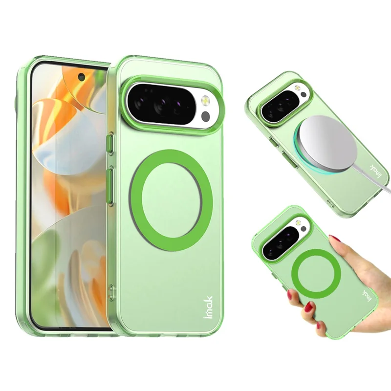 IMAK For Google Pixel 10 Pro XL Magnetic Case Candy Color Anti Drop TPU + PET Back Cover - Green