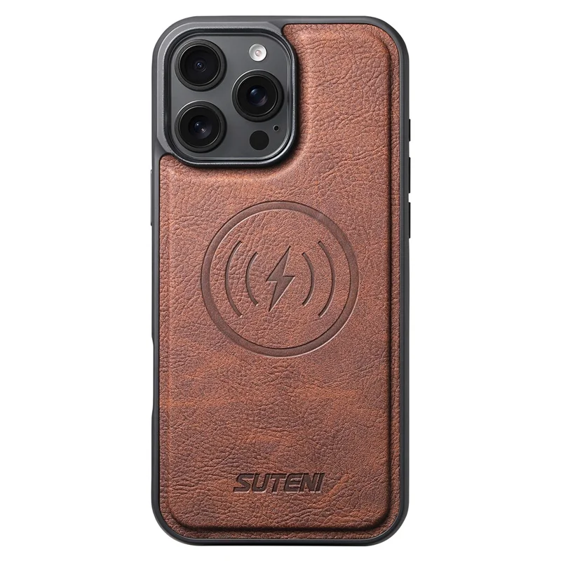 SUTENI Q-05 For iPhone 16 Pro Max Case Detachable Wallet Stand Litchi Texture Leather Flip Phone Cover - Brown