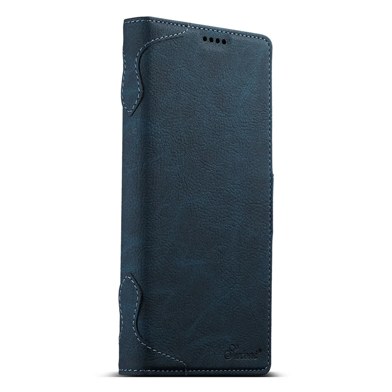 SUTENI J07 per Samsung Galaxy S23 Ultra Cover Compatibile con MagSafe, Portafoglio in Pelle Effetto Litchi - Blu