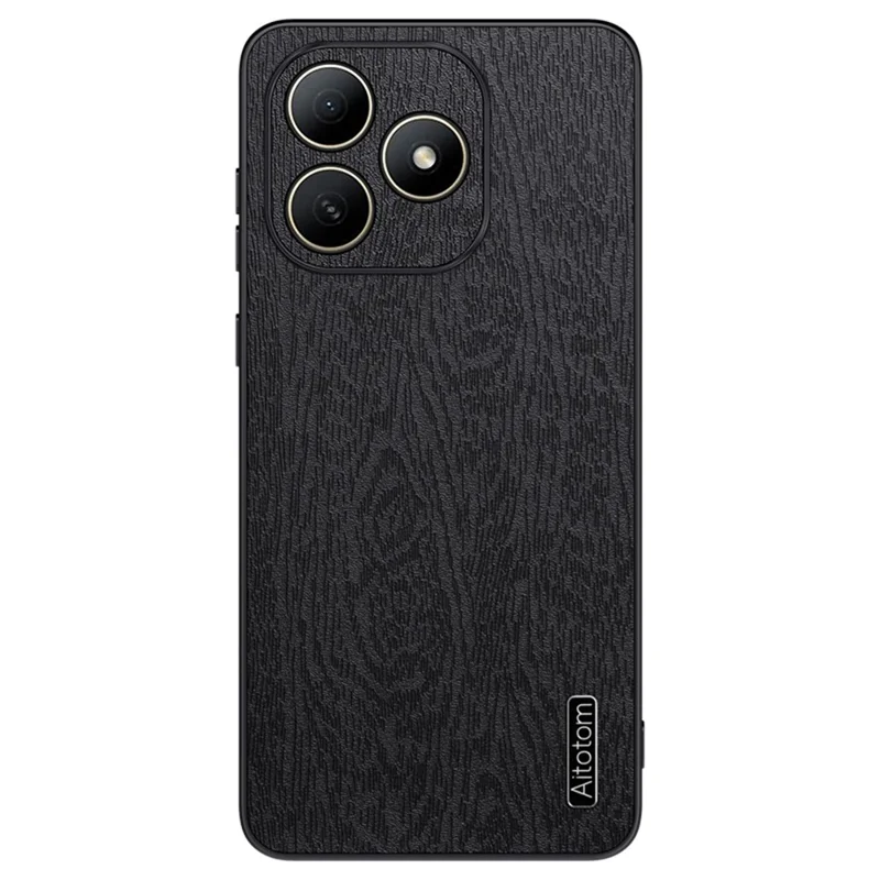 Чехол для Wiko Hi Enjoy 80S 5G с текстурой дерева, из искусственной кожи с ПК и ТПУ - Черный