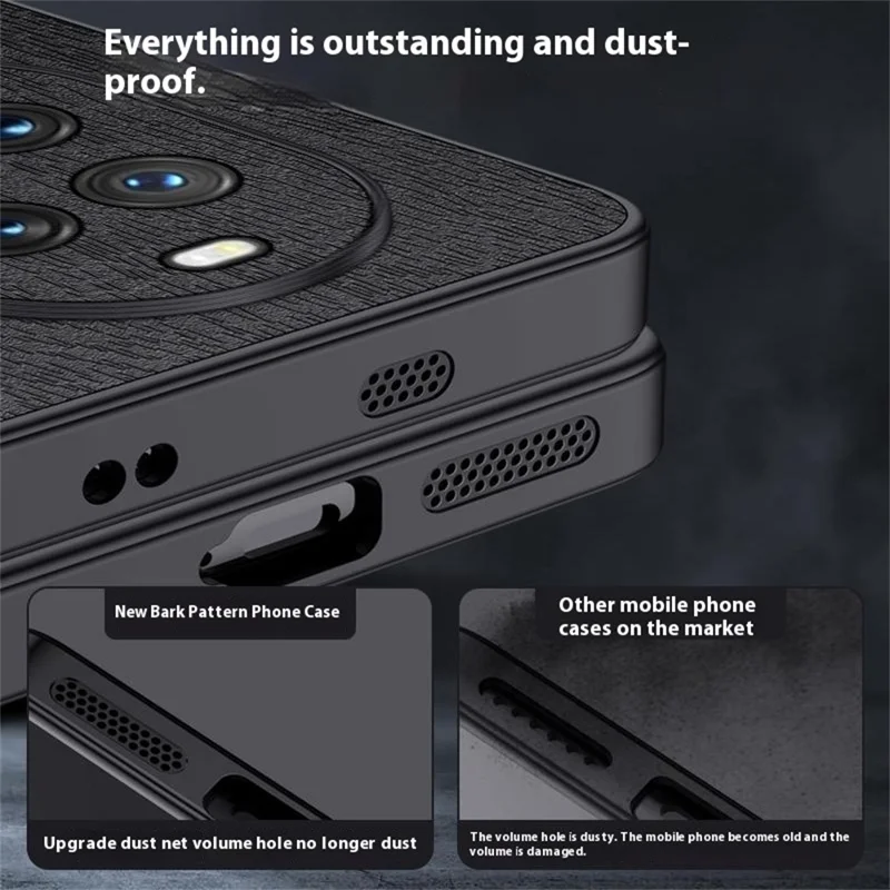 Funda para Huawei nova 14 5G con Textura de Madera, Cuero PU Revestido, Carcasa de PC y TPU - Negro