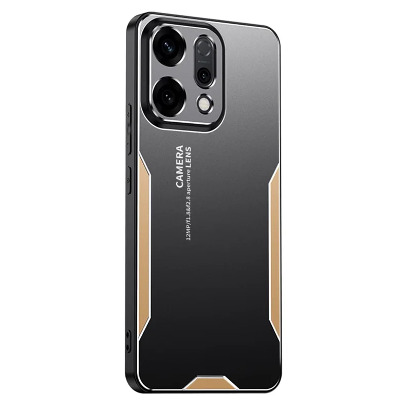For Oppo Reno14 5G (Global) Phone Case Aluminium Alloy TPU PC Back Cover - Gold