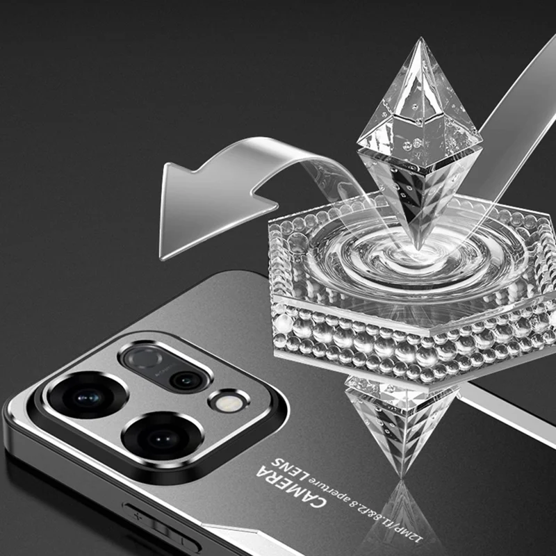 For Oppo Reno14 Pro 5G (Global) Phone Case Aluminium Alloy TPU PC Back Cover - Gold