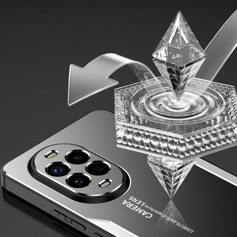 Obudowa na Huawei nova 14 Ultra 5G, tylna pokrywa z aluminium, TPU i PC – złoty kolor