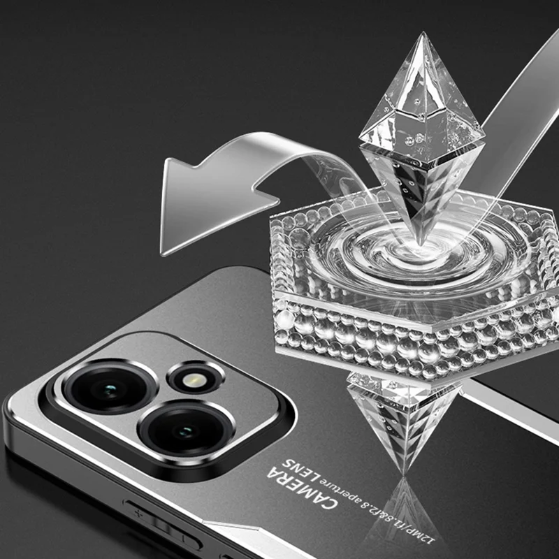 For Honor 400 5G (Global) Handyhülle aus Aluminium-Legierung TPU PC Rückseite - Gold