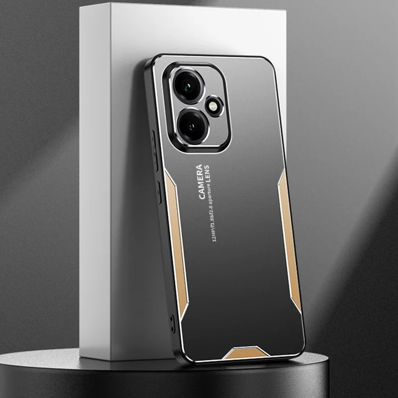 For Honor 400 5G (Global) Handyhülle aus Aluminium-Legierung TPU PC Rückseite - Gold