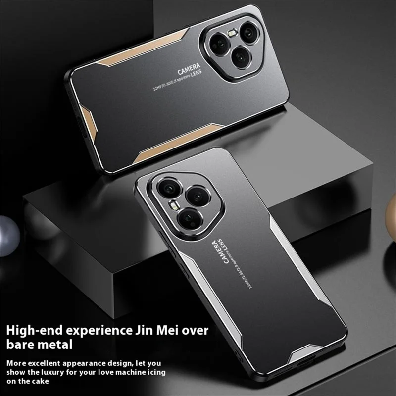 For Honor 400 Pro 5G (Global) Handyhülle aus Aluminium-Legierung TPU PC Rückseite - Gold