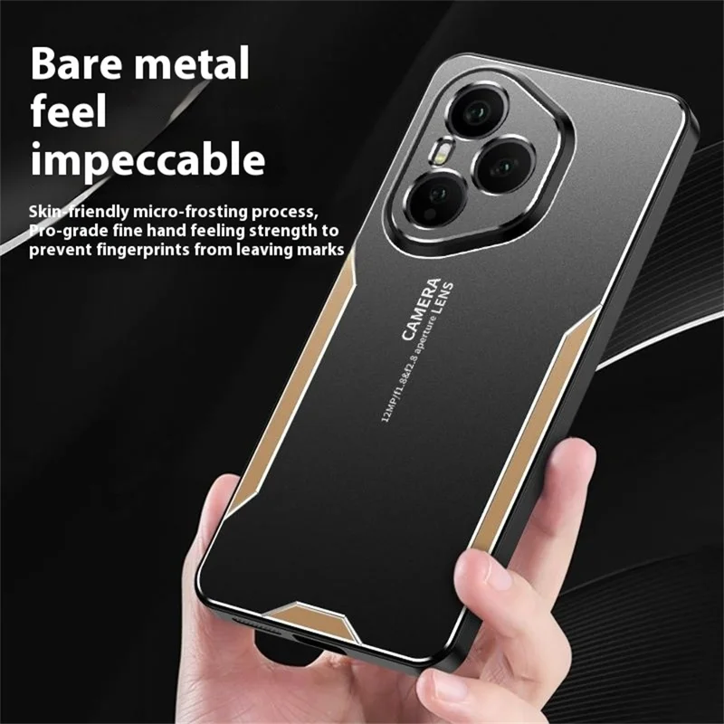For Honor 400 Pro 5G (Global) Handyhülle aus Aluminium-Legierung TPU PC Rückseite - Gold