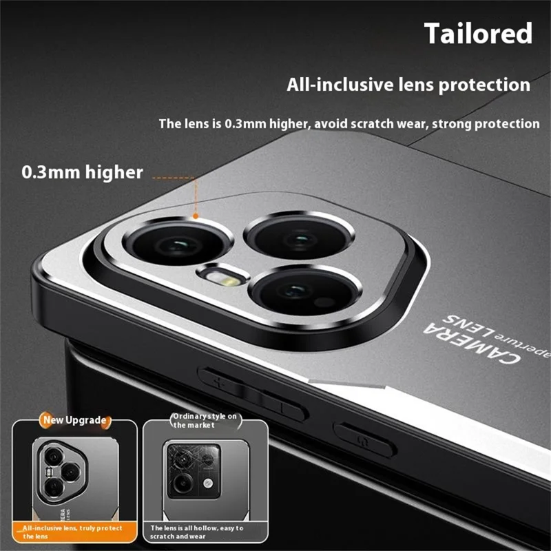 For Honor 400 Pro 5G (Global) Handyhülle aus Aluminium-Legierung TPU PC Rückseite - Gold