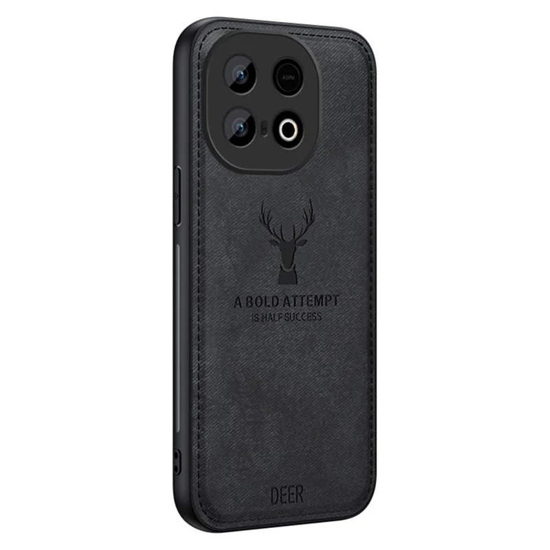 Funda para vivo iQOO Z10 Turbo 5G con Patrón de Ciervo, Textura de Tela, PU + PC + TPU - Negro