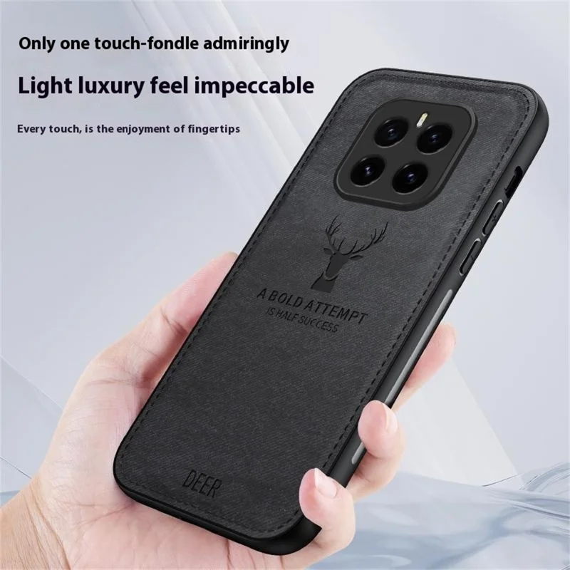 For Honor GT Pro Case Deer Pattern Cloth Texture PU + PC + TPU Phone Cover - Black