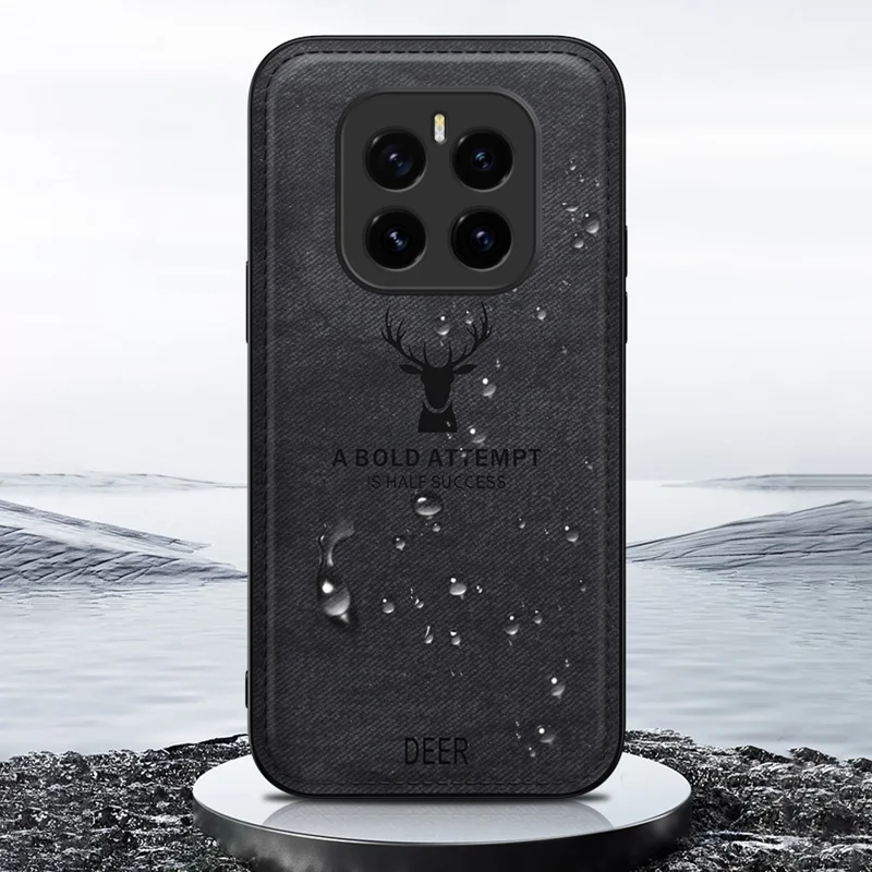 For Honor GT Pro Case Deer Pattern Cloth Texture PU + PC + TPU Phone Cover - Black