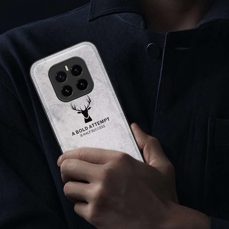 For Honor GT Pro Case Deer Pattern Cloth Texture PU + PC + TPU Phone Cover - Black