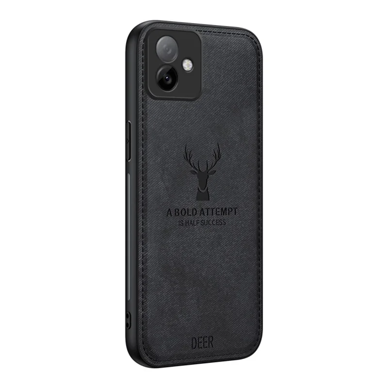 Für Honor X60 GT 5G Hülle Hirschmuster Stoffstruktur PU + PC + TPU Handyhülle - Schwarz