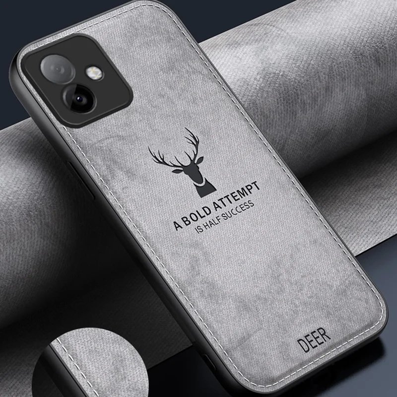 Für Honor X60 GT 5G Hülle Hirschmuster Stoffstruktur PU + PC + TPU Handyhülle - Schwarz