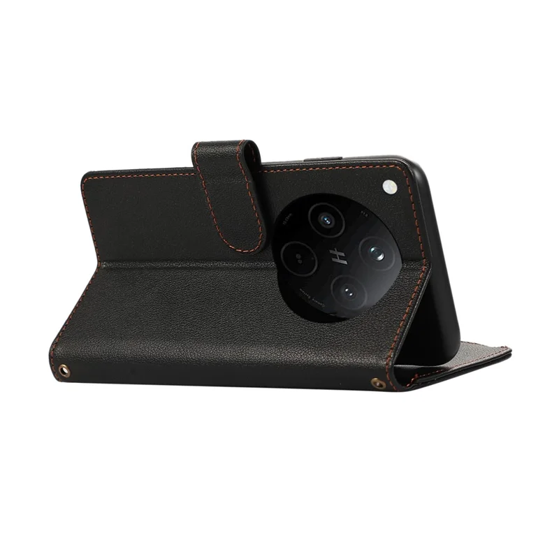 غطاء هاتف لأوبو فايند إكس8 5G بفتحات متعددة للبطاقات وسحاب وجلد مع حزام كتف / حزام معصم - أسود