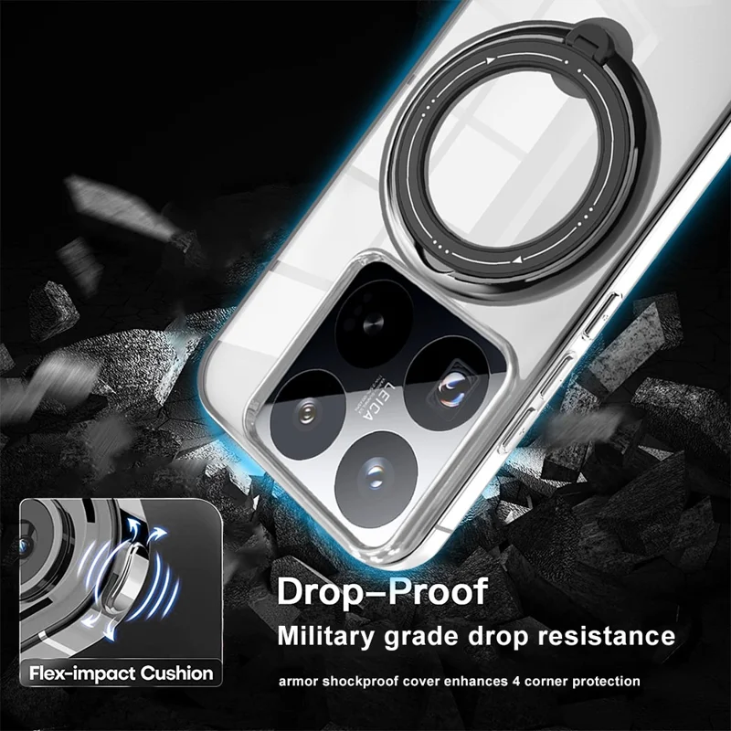 For Xiaomi 14T Pro Case Magnetic Kickstand PC + TPU Phone Cover - Purple