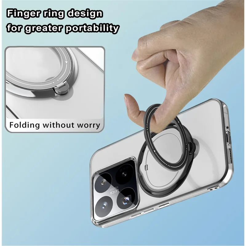 For Xiaomi 14T Pro Case Magnetic Kickstand PC + TPU Phone Cover - Purple