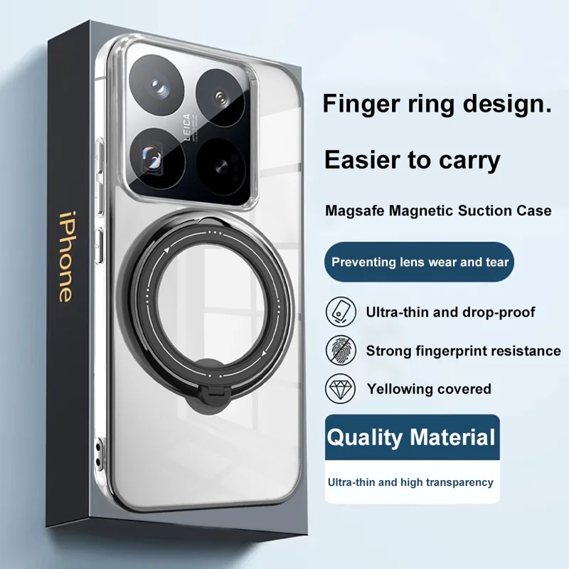 For Xiaomi 14T Case Magnetic Kickstand PC + TPU Phone Cover - Purple