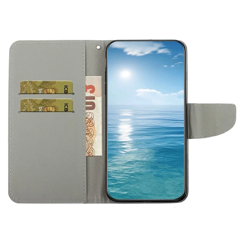 Für Samsung Galaxy A36 5G Hülle Muster-Druck Schutzhülle aus Leder mit Handgelenkband - Chrysantheme