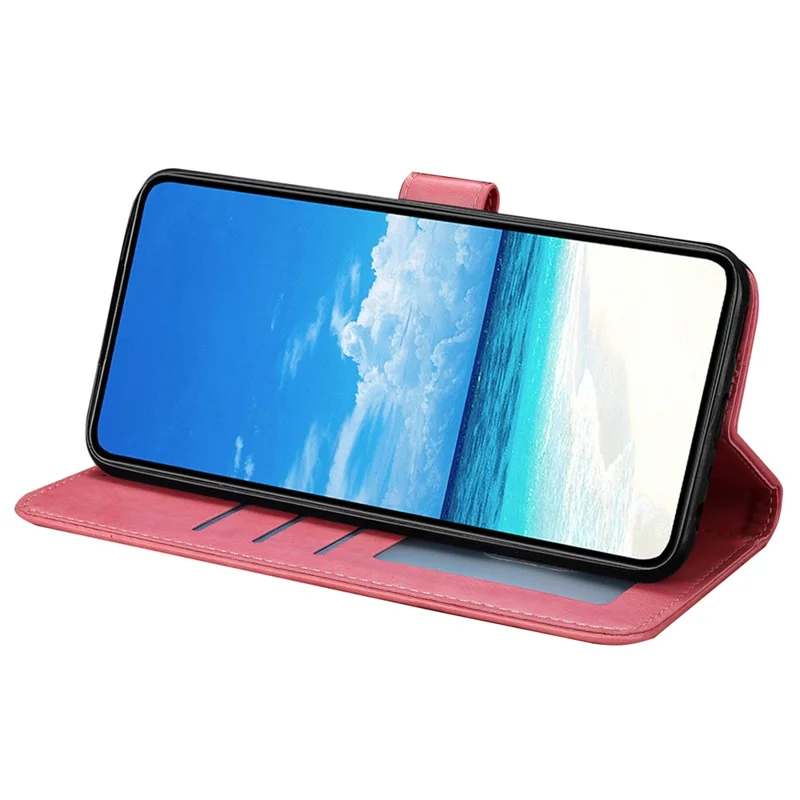 Чехол для Samsung Galaxy A36 5G с бабочкой, кожаный, с отделением для карт и ремешком - Розовый