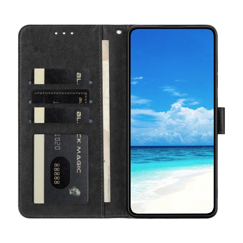 Cover a Portafoglio per Honor X8b 4G / X8c 4G con Stampa a Farfalla, Supporto e Cinturino - Nero