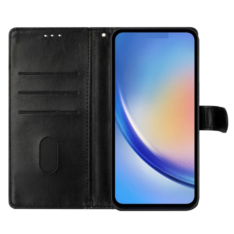Pour Xiaomi Redmi A5 4G (171,7 mm) Étui portefeuille pour téléphone Motif floral papillon Housse à rabat en cuir avec sangle - Noir