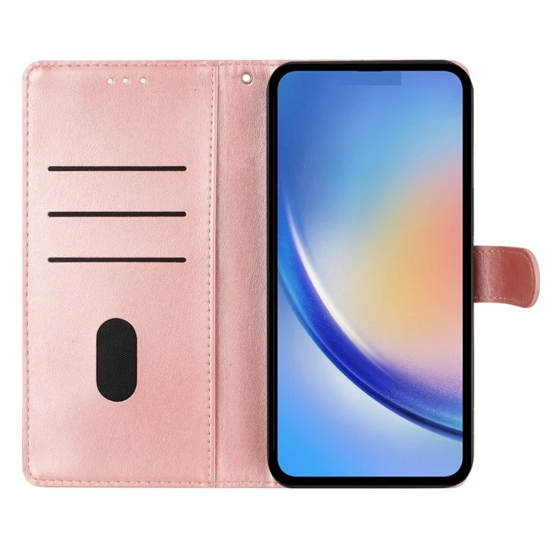 Wallet Phone Case for Xiaomi Poco F7 Pro 5G / F7 Ultra 5G / Redmi K80 Pro 5G / K80 5G Butterfly Floral Imprint Leather Flip Cover with Strap - Rose Gold