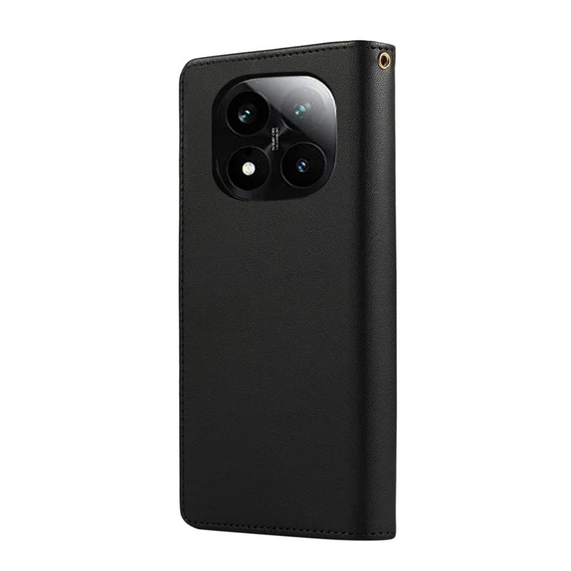 Para Xiaomi Redmi Note 14 Pro 4G Funda Cartera Bloqueo RFID Soporte Rombo Cuero Funda de Teléfono con Correa de Muñeca - Negro