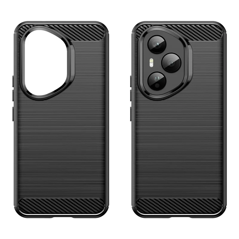 For Honor 400 Pro 5G (Global) Étui de Protection pour Téléphone Texture Fibre de Carbone Brossée - Noir