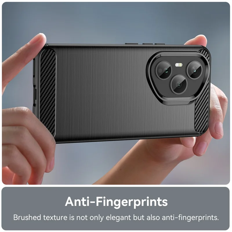 For Honor 400 Pro 5G (Global) Étui de Protection pour Téléphone Texture Fibre de Carbone Brossée - Noir