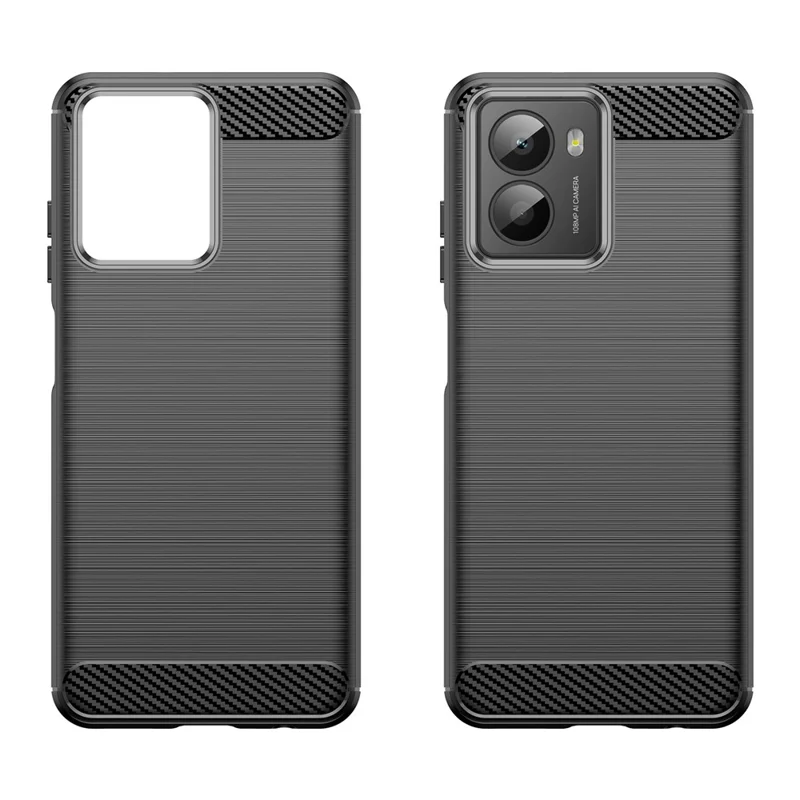 Capa para HMD Fusion 5G Proteção de Telefone Textura de Fibra de Carbono Escovada - Preto