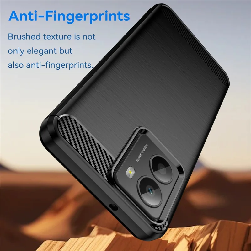 Capa para HMD Fusion 5G Proteção de Telefone Textura de Fibra de Carbono Escovada - Preto
