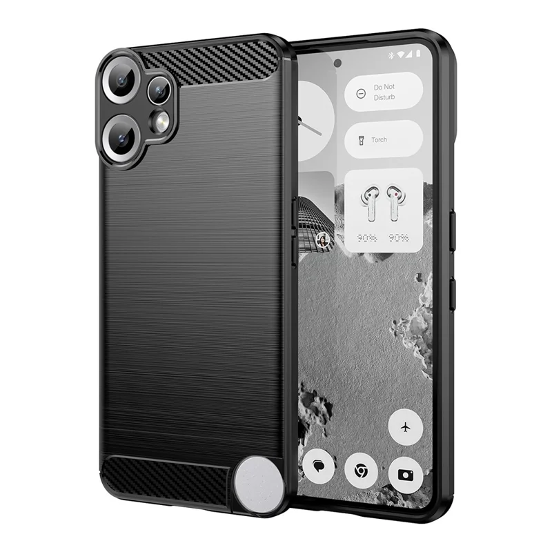 For Nothing CMF Phone 2 Pro Case Protective Phone Cover Carbon Fiber Texture Brushed - Black