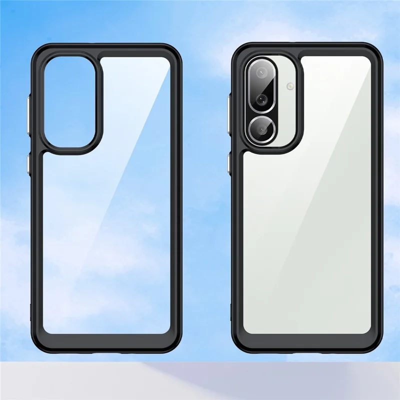 Чехол для Samsung Galaxy M56 5G / F56 5G из ТПУ + акрила, прозрачный защитный чехол для телефона - Черный