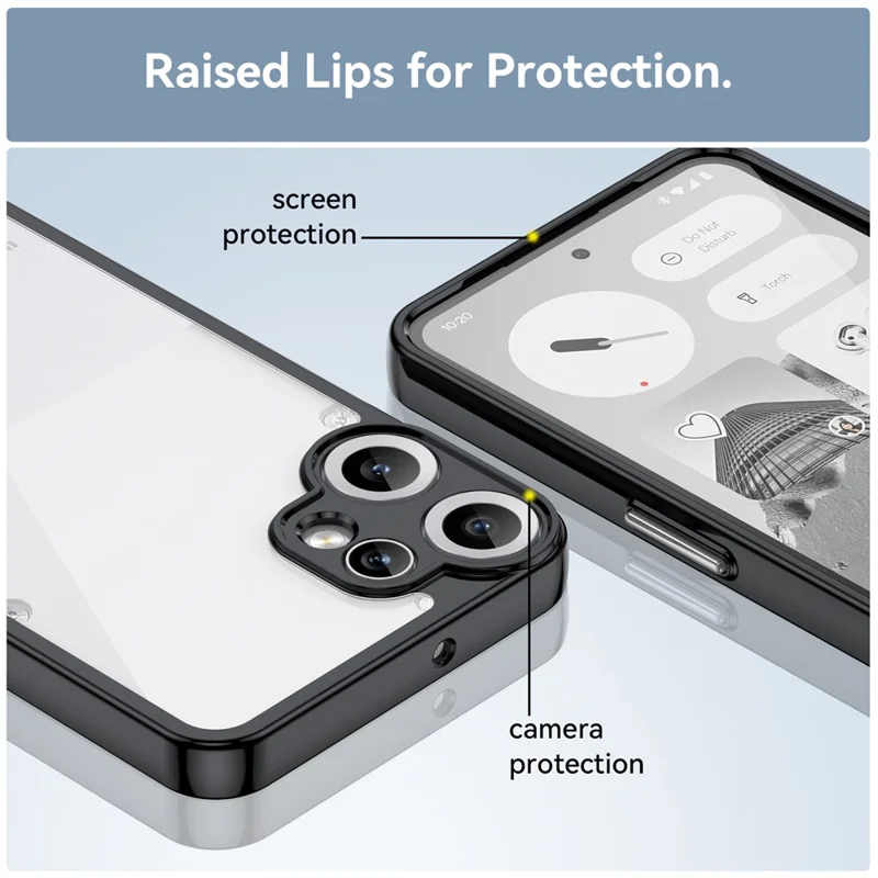 For Nothing CMF Phone 2 Pro Case TPU + Acrylic Protective Clear Phone Cover - Black