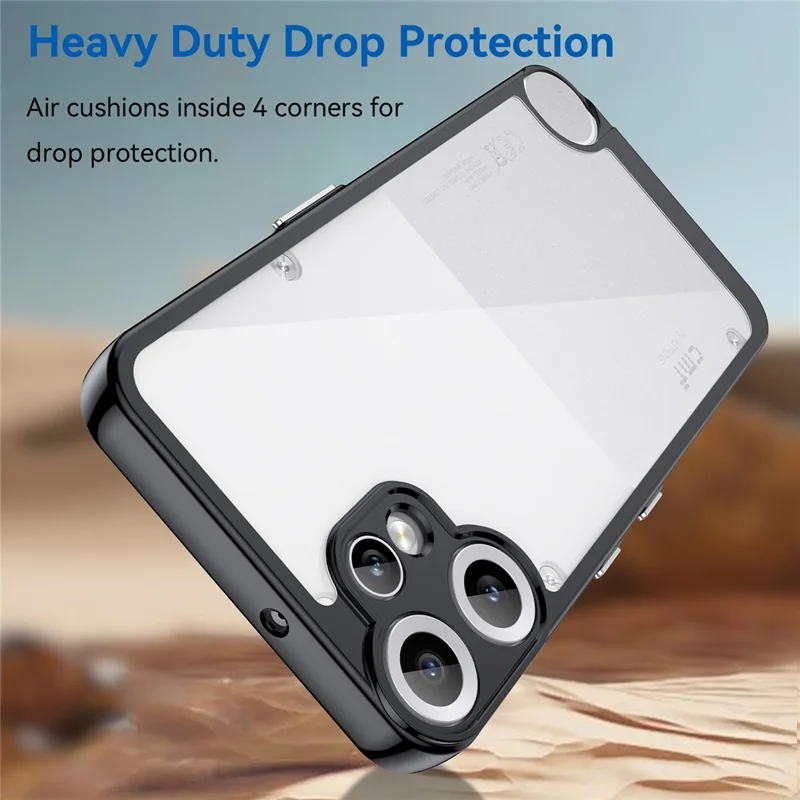 For Nothing CMF Phone 2 Pro Case TPU + Acrylic Protective Clear Phone Cover - Black
