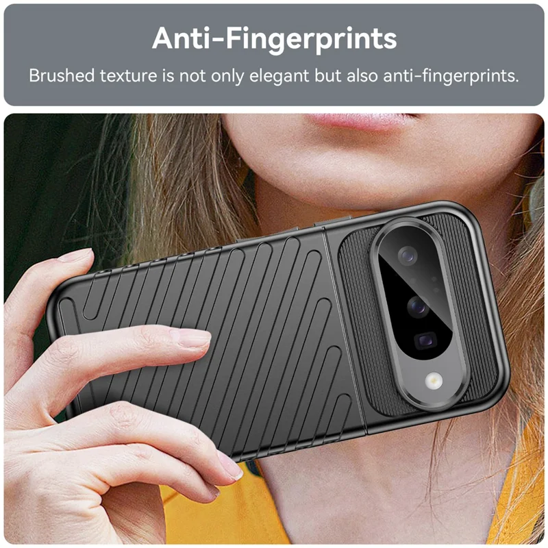 For Google Pixel 10 / 10 Pro Case Twill Texture TPU Shockproof Protective Phone Cover - Black