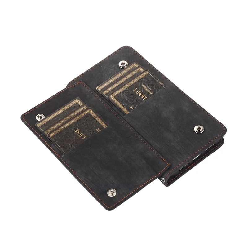 For Xiaomi 14T Pro Case Zipper Pocket 9 Card Slots PU Leather Phone Cover with Wrist Strap - Black