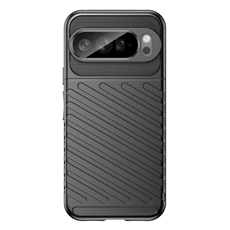 For Google Pixel 10 Pro XL Case Twill Texture TPU Shockproof Protective Phone Cover - Black