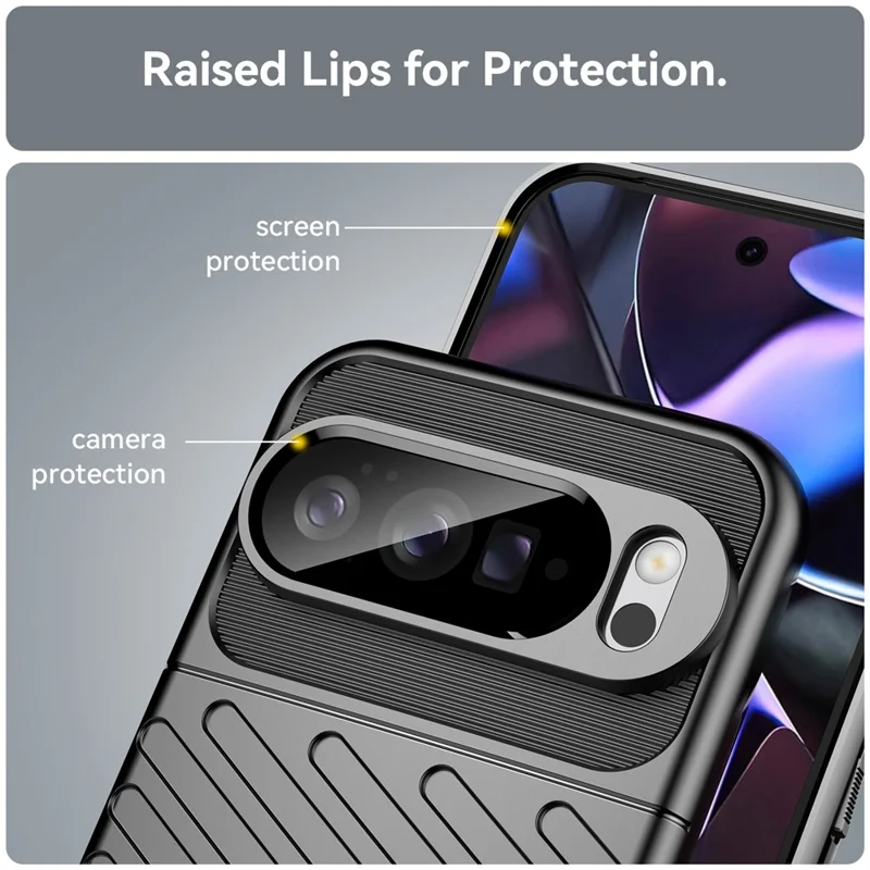 For Google Pixel 10 Pro XL Case Twill Texture TPU Shockproof Protective Phone Cover - Black