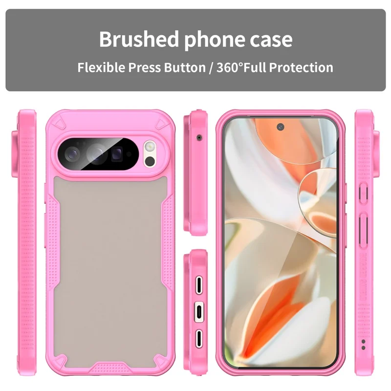 For Google Pixel 10 Pro XL Case Hybrid Frosted Phone Back Cover - Pink