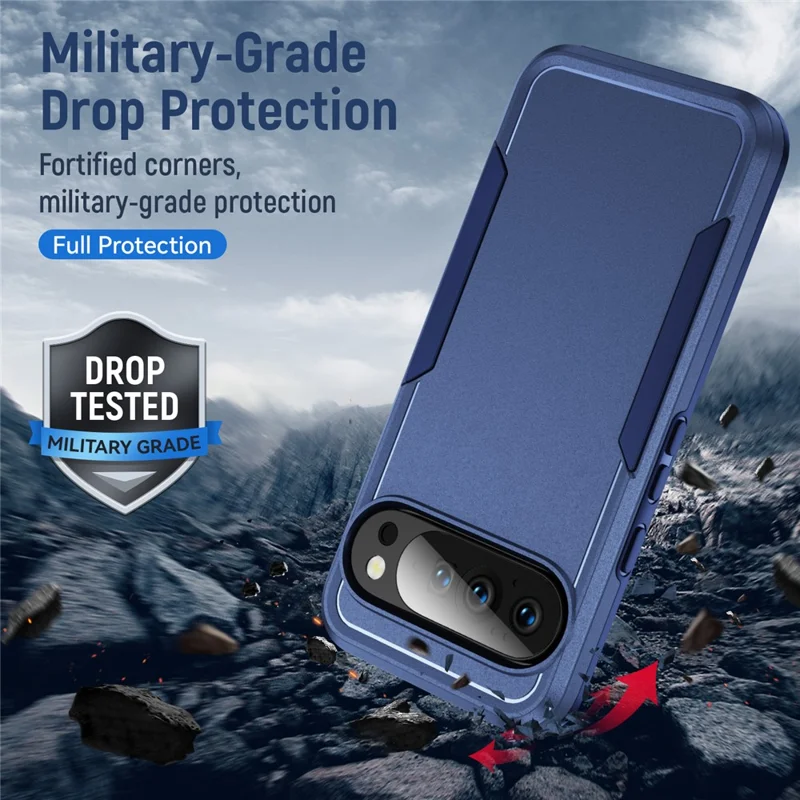 For Google Pixel 10 / 10 Pro Case PC + TPU Military Grade Drop Protective Phone Cover - Blue