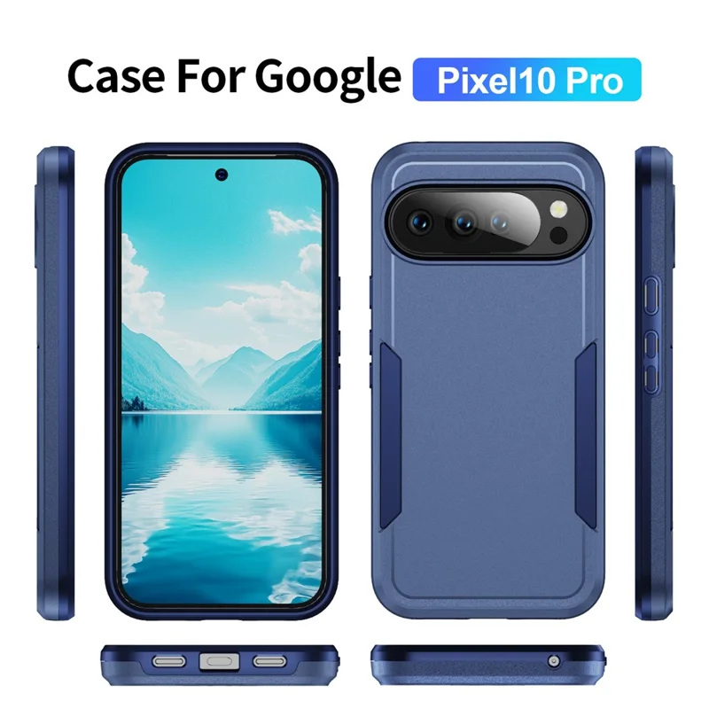 For Google Pixel 10 / 10 Pro Case PC + TPU Military Grade Drop Protective Phone Cover - Blue