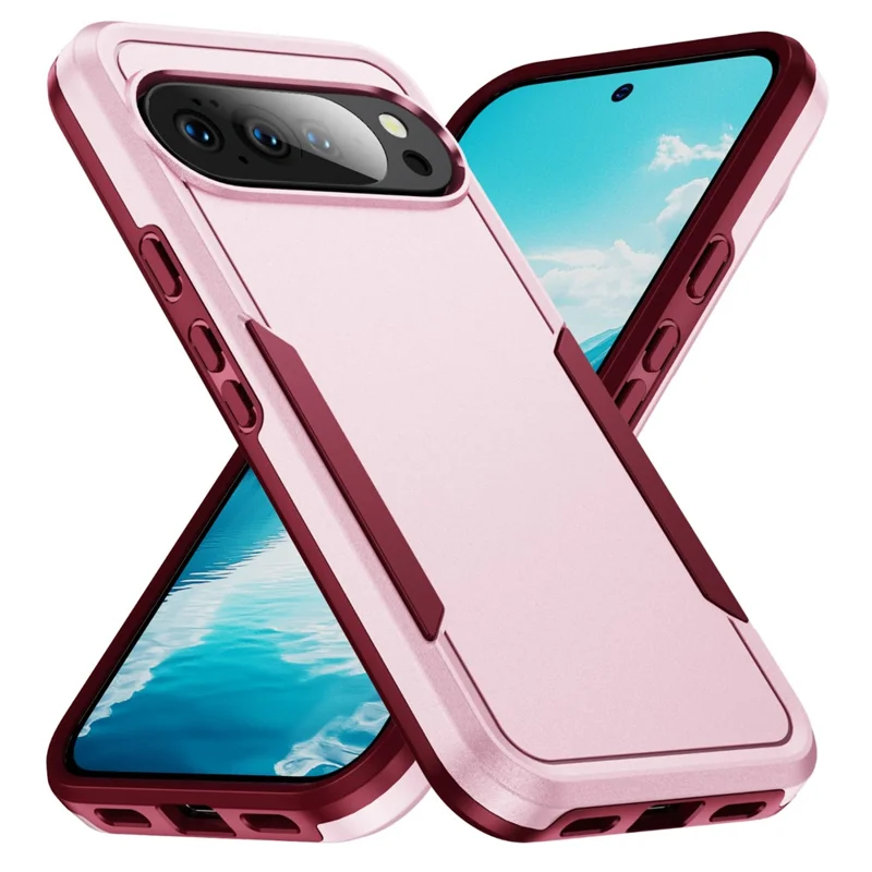 For Google Pixel 10 Pro XL Case PC + TPU Military Grade Drop Protective Phone Cover - Pink + Rose