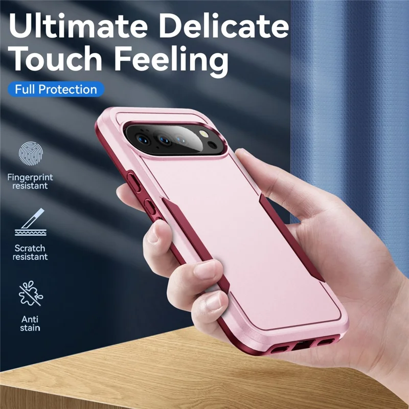 For Google Pixel 10 Pro XL Case PC + TPU Military Grade Drop Protective Phone Cover - Pink + Rose