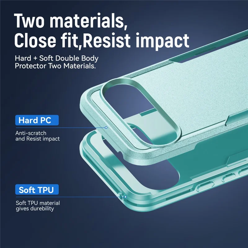 For Google Pixel 10 Pro XL Case PC + TPU Military Grade Drop Protective Phone Cover - Green