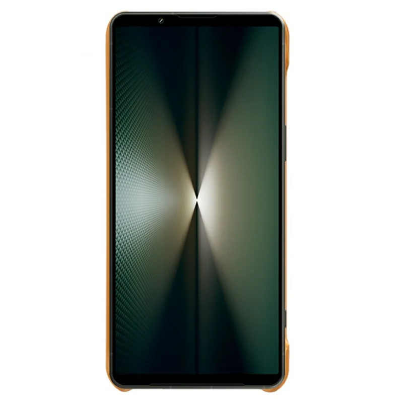 Capa para Sony Xperia 1 VII com Dois Compartimentos para Cartões em Couro PU + Capa Rígida de PC para Celular - Laranja