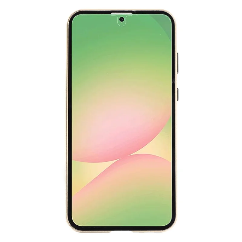 For Samsung Galaxy A56 5G Double-Sided Tempered Glass Phone Cover with Anti-Spy Screen Protector Magnetic Adsorption Metal Frame - Gold